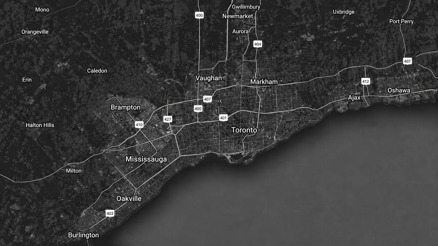 Map of BoardUp mobile coverage across Toronto and the Greater Toronto Area